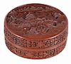 Finely Carved Cinnabar and Lacquer Box