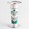 Liberty Silver and Enameled Trumpet Vase
