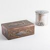 Archibald Knox Tudric Pewter Jar and Cover and Archibald Knox Newlyn Copper Box