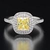 Tiffany &amp; Co Platinum, 1.29 Carat Intense Yellow Cushion Cut Diamond Engagement Ring 