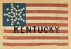 RARE AND IMPORTANT 1860 "WIGWAM" REPUBLICAN CONVENTION KENTUCKY STATE DELEGATION FLAG