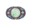 Early 1900s Carved Jade & Sterling Chinese Brooch