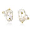 Trianon Mother of Pearl and Diamond Gold Earclips