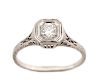 Art Deco Platinum & Diamond Engagement Ring