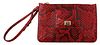 RED LEATHER AYERS CLUTCH PURSE WRISTLET HAND