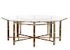 McGuire Octagonal Glass Topped Bamboo Dining Table
