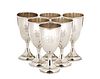 Set of 6 American Sterling Silver Goblets