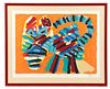 Karel Appel, "Cat", Lithograph in Colors, Signed