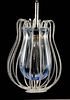Murano Clear & Blue Cage Form Chandelier