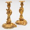 Pair of Louis XV Ormolu Candlesticks, After a Model by Meissonnier