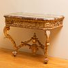Pair of Italian Neoclassical Carved Giltwood Console Tables