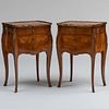 Pair of Louis XV Ormolu-Mounted Kingwood and Tulipwood Parquetry Bedside Tables