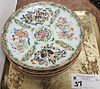 tray 7 famille rose plates 8" diam