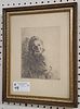 framed etching of a woman sgnd A. Hijner 1916