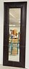leather framed mirror 