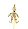 18K Gold Diamond Clown Figure Stick Pin