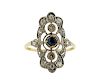 Art Deco 14k Gold Diamond Sapphire Ring