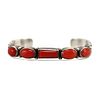 Fred Thompson (1921-2002) - Navajo - Coral and Silver Bracelet c. 1970s, size 6.5 (J90885B-0923-011)
