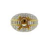 18k Gold Diamond Dome Ring Setting