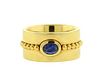 Georg Jensen 18k Gold Sapphire Wide Band Ring