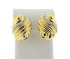 18k Gold Diamond Swirl Motif  Earrings