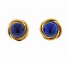 14k Gold Lapis Lazuli Stud Earrings