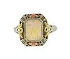 Art Deco 18k Gold Opal Ring