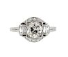 Art Deco Platinum 1.30ct Diamond Engagement Ring