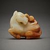 Chinese Qing Carved Jade Horse and Monkey