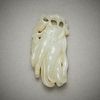 Chinese Pale White Jade Citrus Fingers Carving