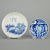 2 Chinese Bleu de Hue Porcelain Dishes
