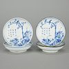4 Bleu de Hue Chinese Porcelain Plates