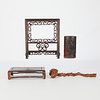 4 Chinese Wooden Scholar's Objects