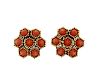 Vintage Tiffany &amp; Co 18k Gold Coral Honeycomb Earrings