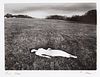 B&W Photo of a Woman in Grass - Illegibly Signed