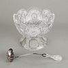 American Brilliant Cut Crystal Glass Punch Bowl
