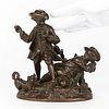 19th c. French Snowball Fight Bronze