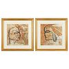Pair of Jamali Lithographs of Faces