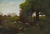 Barton S. Hays Landscape Painting w/ Sheep