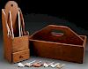 A FINE EARLY AMERICAN PINE PIPE BOX AND KNIFE BOX