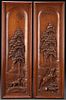 A PAIR OF RELIEF CARVED WOOD HUNT PANELS, 19TH C
