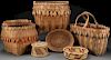 7 MOSTLY NATIVE AMERICAN BASKETS