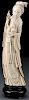 A FINE CHINESE CARVED IVORY FIGURE OF KWAN-YIN, C