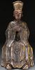 A LARGE CHINESE CARVED AND POLYCHROME WOOD FIGURE