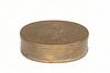 American Engraved Brass Tobacco Snuff Box, Ca. 19th Century, H 1.25" W 2.25" L 3.75"