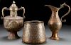 3 INDO-PERSIAN BRASS AND COPPER VESSELS