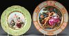 2 GERMAN HAND PAINTED SCENIC PLATES