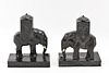 RONSON METAL ELEPHANT BOOKENDS (2)