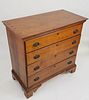 Vintage Tiger Maple Four-Drawer Chest of Drawers