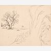  Thomas Hart Benton "Sketches of Tree and Tall Grasses" Graphite (ca. 1963)